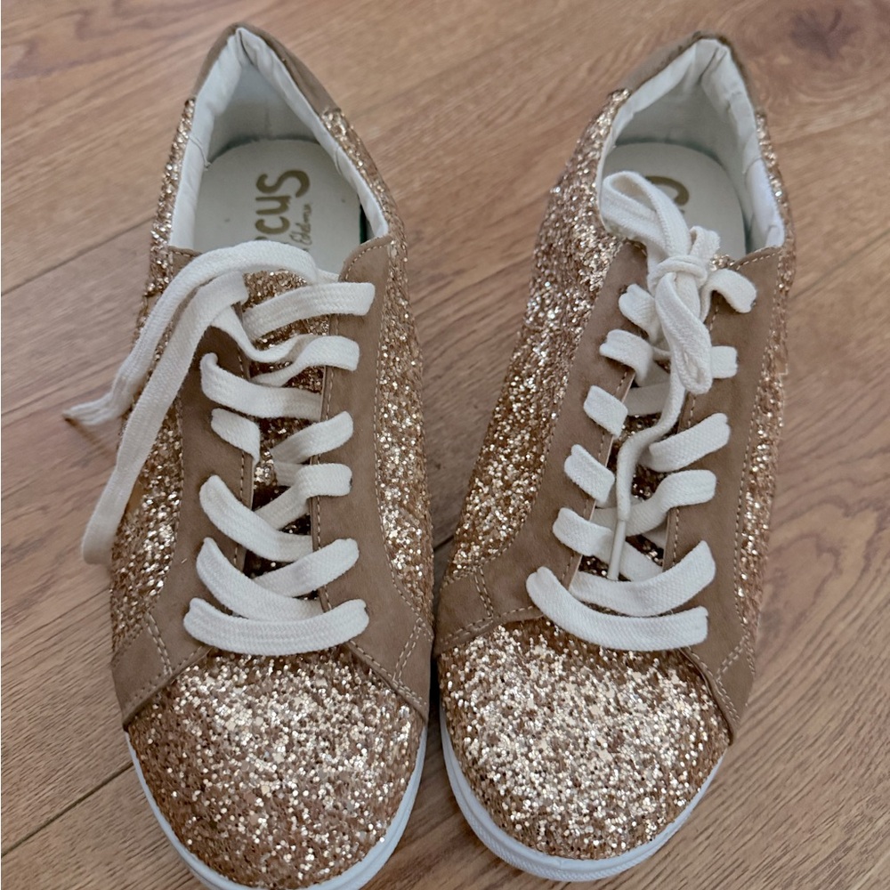 Gold Glitter Women's Sneakers